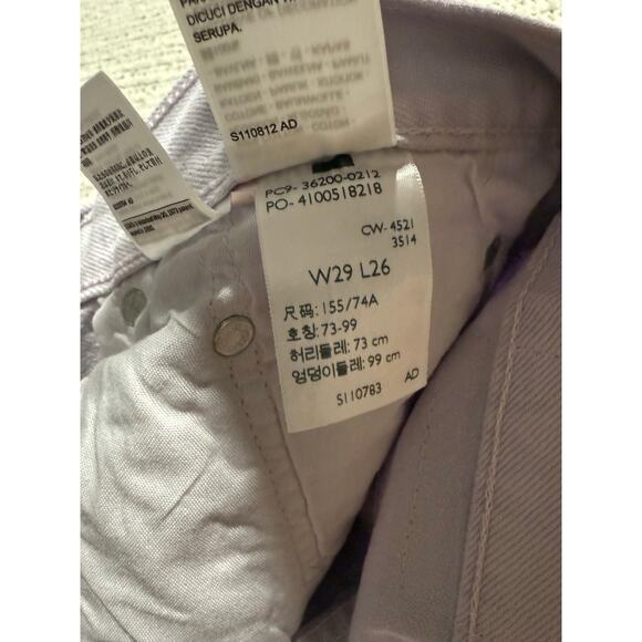 NWT Levis 501 Crop Jeans Womens 29 x26 Light Lilac Purple Raw Hem Straight Leg - Picture 9 of 14